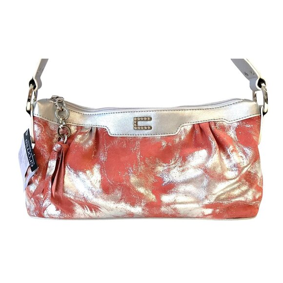 New Cromia Designer Leather Silver Peach Shoulder Handbag Purse- Made in Italy - Picture 9 of 16